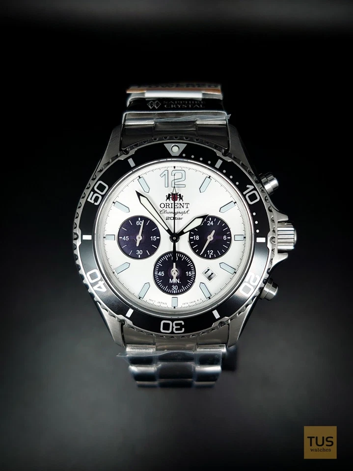 Orient Mako Solar Chronograph Panda RA-TX0203S10B 200M Men's Watch - Image 1 of 1