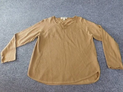 Michael Kors Womens Blouse Large brown stretch pullover top soft casual - Image 1 of 4