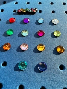 Pair of (2) Birthstone Gem Authentic Jibbitz Shoe Charms for Crocs! Retired New! - Picture 1 of 17