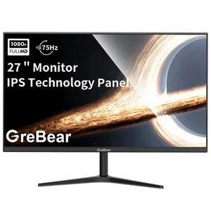 Grebear IPS 27- inch Business Computer Monitor1080p 75Hz with HDMI VGA - Picture 1 of 9
