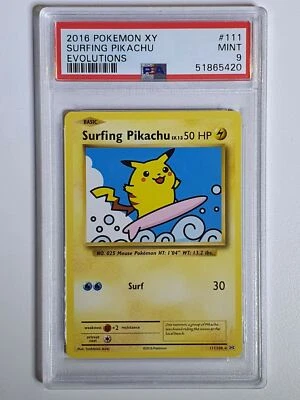 2016 Pokemon Surfing Pikachu 111/108 Secret Rare XY Evolutions - PSA 9 - Image 1 of 2