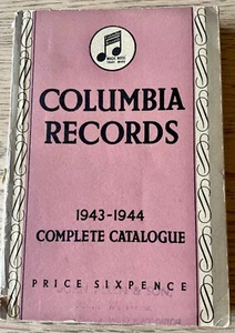 COLUMBIA RECORDS 1943-44 COMPLETE CATALOGUE PAPERBACK BOOK ENGLAND - Imagen 1 de 7