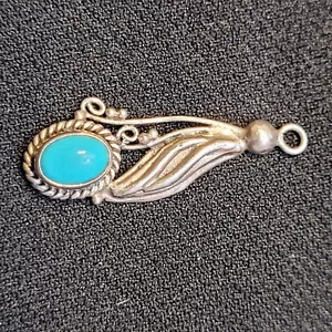 Sterling S.W. Single, Turquoise Marked .925 Authentic - Picture 1 of 5
