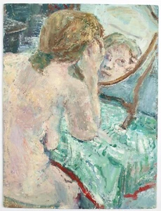 Edward Lewis (1936-2018) Oil painting. Nude before a mirror. Slade, John Piper. - Picture 1 of 4