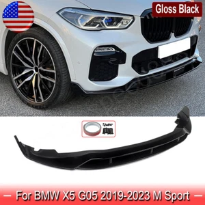 MP Style Gloss Black Front Bumper Lip Splitter For BMW X5 G05 M Sport 2019-2023 - Picture 1 of 15