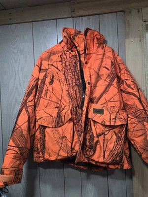 Vintage Duxbak Men's Blaze Orange Blizzard Camo Insulated Coat&Overalls Size M - Image 1 of 4