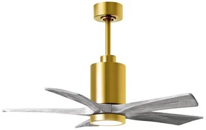 42" Patricia-5 Brushed Brass and Barn Wood LED Ceiling Fan - Picture 1 of 1