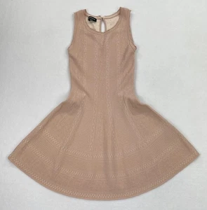bebe Dress XS Pink Flirty Crochet Tank Sweater Fit & Flare Mini Dress - Picture 1 of 13