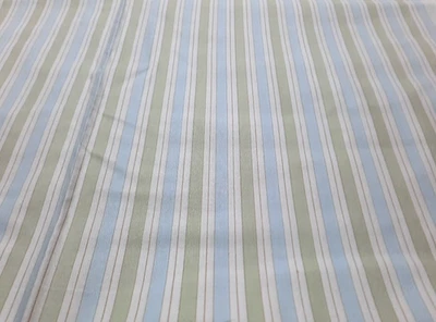 BTY Grande Stripe House Collection Annette Tatum Westminster Blule Green Cotton - Image 1 of 3