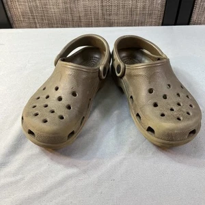 Crocs Latte Colored Rubber Warm Weather Clogs Youth Size 4-5 - Picture 1 of 7