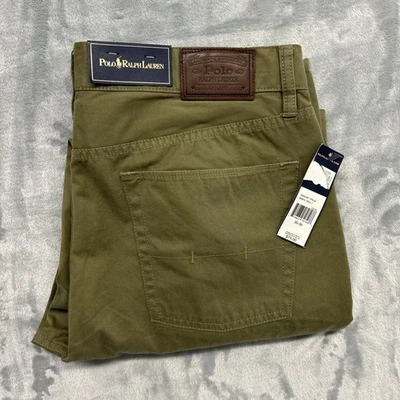Pantalones Polo Ralph Lauren Para Hombre 35x30 Verde Chino Pierna Recta Preppy Informal Trabajo Foto 1 de 4