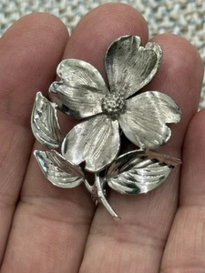 Harry S. Bick (HSB)Sterling Silver Dogwood Flower Brooch - Picture 1 of 6