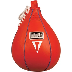 Title Boxing Leather Speed Bag - Small - Red - (6" x 9") - Picture 1 of 4