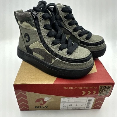 Botas Billy Street Footwear Niño Pequeño 7 Oliva Camufladas Parte Superior Alta Cierre con Cremallera Nuevas Foto 1 de 4