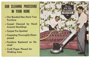 1940 Leinen Werbung Postkarte Teppichreiniger, Woodhaven, Long Island, New York - Bild 1 von 2