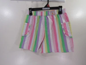 New 365 Kids Shorts Size 8 Multi Color Stripes Elastic Waist Pockets - Picture 1 of 5
