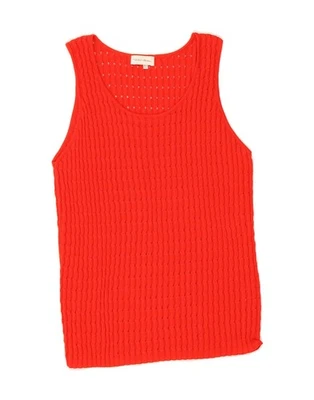 PETER HAHN Womens Crochet Vest Tank Top UK 20 2XL  Red Cotton DV03 - Image 1 of 4