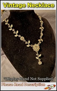 Floral Design Pendant Bridal Necklace With Glass Gems Silver Plated Nickel USED - Picture 1 of 24