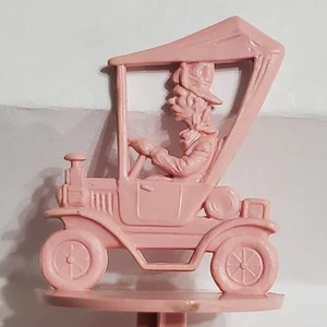 1960 ANTIQUE AUTO 5 cowboy Buried Treasure Plastic Ice Cream Stick mauve color - Picture 1 of 2