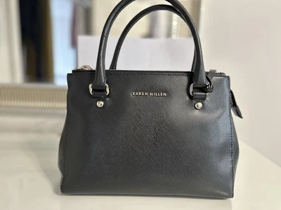 Karen Millen Black Leather Handbag/Shoulder Bag - Image 1 of 4