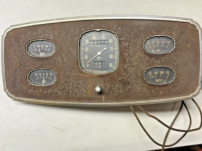1932 Buick Dash Panel Speedometer Oil Fuel Water Amp Gauge Cluster Rat Hot Rod - Image 1 of 4