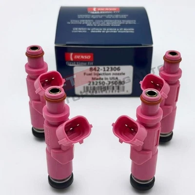 4X DENSO Fuel Injectors For 99-04 Toyota 4Runner Tacoma 2.4L 2.7L L4 23250-75080 - Imagem 1 de 4