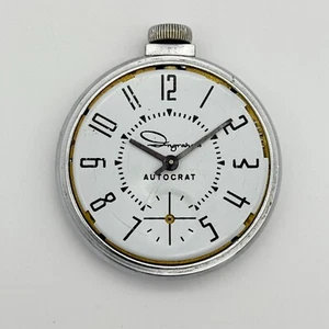 Vintage INGRAHAM Autocrat Small Seconds Silver Tone Pocket Watch (For Parts) b - Picture 1 of 7