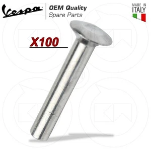 ALU KOTFLÜGEL NIETEN 100 STÜCK TERMINALS FUSSRASTEN PIAGGIO VESPA PX 125 150 - Bild 1 von 3