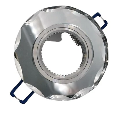 Portafaretto Tondo in Vetro Argento specchio modanato fisso da incasso cartonges - Immagine 1 di 4