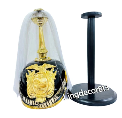 Medieval Pickelhaube German Fiber Glass Helmet W/ White Plume & Stand - Image 1 of 4