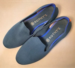 Rothy's Classic Neon Stripe Loafers Bottle Blue Women's Size 10.5 US Retired - Picture 1 of 7