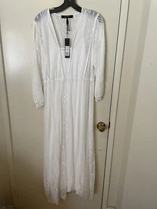 BCBGMAXAZRIA AVA V-NECK MIDI DRESS Size Large New - Picture 1 of 12