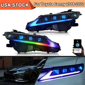 RGB LED Headlights For Toyota Camry LE SE XLE XSE TRD 2018-2022 DRL Assembly - Picture 1 of 13