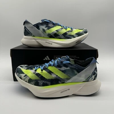 Mens Adidas Adizero Adios Pro 3 4.5Y 5.5W Running Shoe  Lucid Lemon Blue  IG6426 - Image 1 of 4