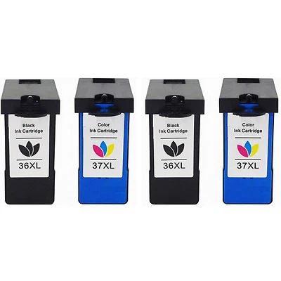 4pk Lexmark 36XL 37XL BLACK & COLOR Ink Cartridge for X3650 X4650 X5650 36 37 - Image 1 of 3