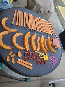 Hot Wheels vintage orange race tracks, curves and accessories lot - Picture 1 of 19