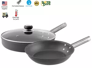Pfanne Saute Bratpfanne Kochgeschirr Set sicher bis 700 ° F Grad harteloxiertes Aluminium - Bild 1 von 6
