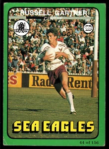 1978 #44 Russell Gartner Manly Sea Eagles Scanlens rugby league NRL card - Picture 1 of 2