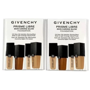 Givenchy Prisme Libre Skin-Caring Glow Foundation Sample Cards 4 Shades Lot of 2 - Picture 1 of 8