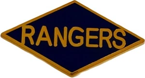 RANGER Lapel Pin US Army RANGERS Tab Blue Diamond Shape Blue Enamel 1" - Picture 1 of 2