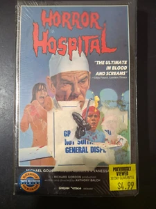 Horror Hospital VHS Ex Blockbuster Gorgon Video Clam Shell Case - Picture 1 of 2