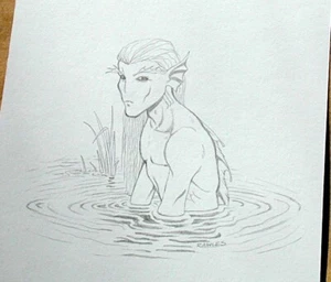 Original ART #12 Wizards of the Coast Wasserfee SCHÖN! von "Phred" Rawles - Bild 1 von 1