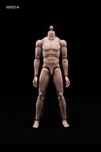 US 1/6 kaukasische männliche Mann Hals Körper Modell Haut Actionfigur für 12" Figurenkopf - Bild 1 von 7