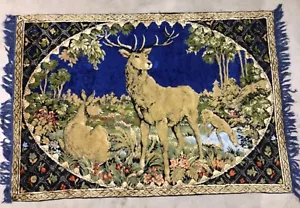 Beautiful Vintage Deer Tapestry - pre 1974, 48" x 68" - Picture 1 of 1