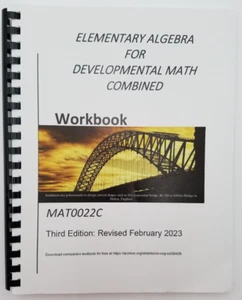 Elementary Algebra For Developmental Math Combined Workbook MAT0022C - Imagen 1 de 3