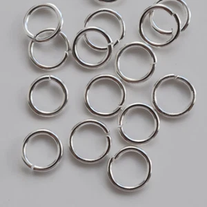 10 gramos / Ø 5, 6, 7 x 0,8 mm latón plateado anillos de hendidura anillos de flexión ojales - Imagen 1 de 1