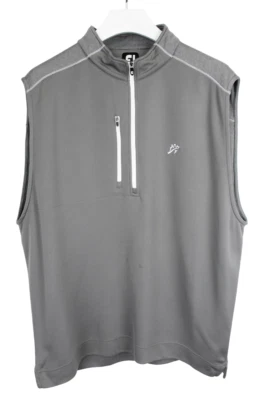 FootJoy Chaleco Hombre XL Elástico sin Forro Jersey Media Cremallera Cuello Gris - Imagen 1 de 4