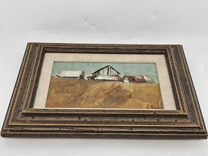 Painting Watercolor Signed Sauls Americana Rustic Country Barn Fram 10X8 - Picture 1 of 5