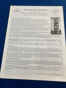 Mountain Safety Research Inc SEATTLE NEWLETTER ISSUE  3 FIRST EDITION  MAY1970 - Picture 1 of 14