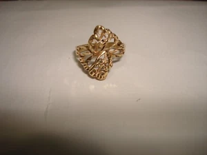 Vintage Unikat Design Sammlerstück 10K Gelbgold Gravur Ring Größe 6 - Bild 1 von 8